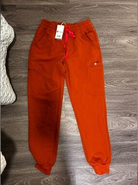 Figs Orange Dirty Chai Cargo Jogger Pants